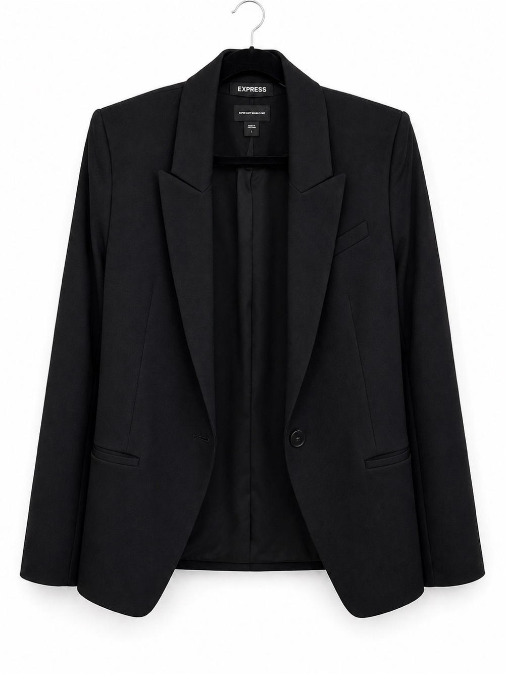 Express Black Tailored One-Button Blazer